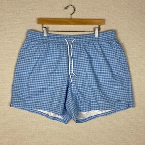 Onward Reserve Swim Trunks Mens 2XL Lined Shorts Gingham Surf Vacation Preppy